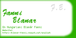 fanni blanar business card